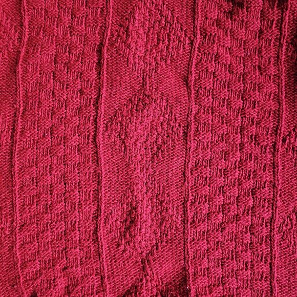 Vintage Badge Red Acrylic Sweater Men’s Sm EUC Made In USA - Picture 6 of 8